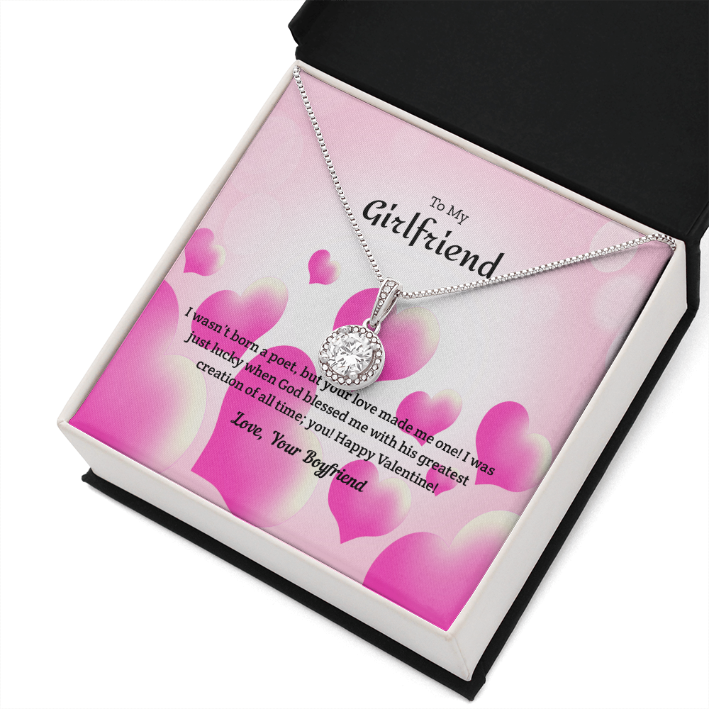 To My Girlfriend Valentines Gift Wasn't Born Poet Eternal Union Necklace-Express Your Love Gifts