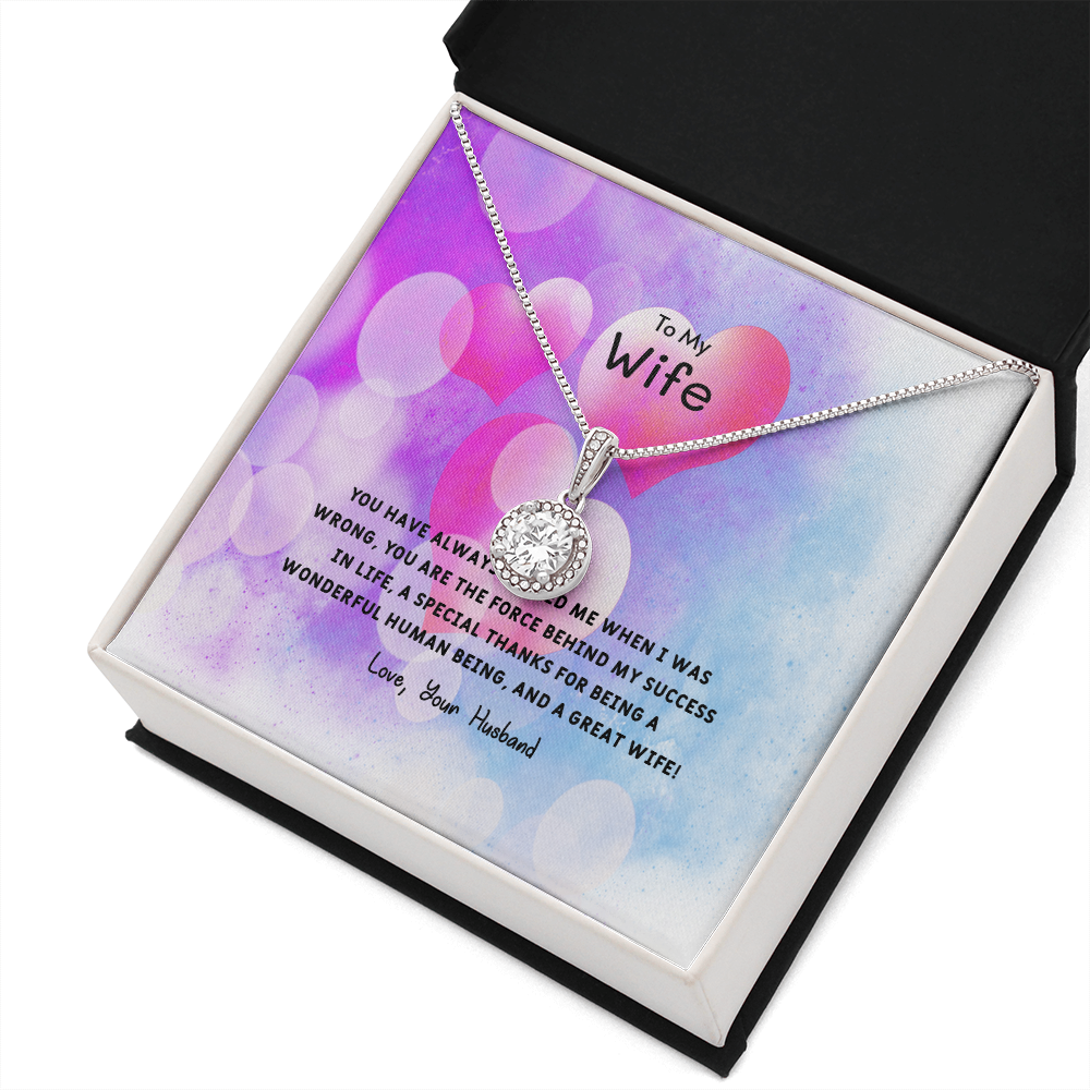 Wife Valentines Gift The Force Behind My Success Eternal Union Necklace-Express Your Love Gifts