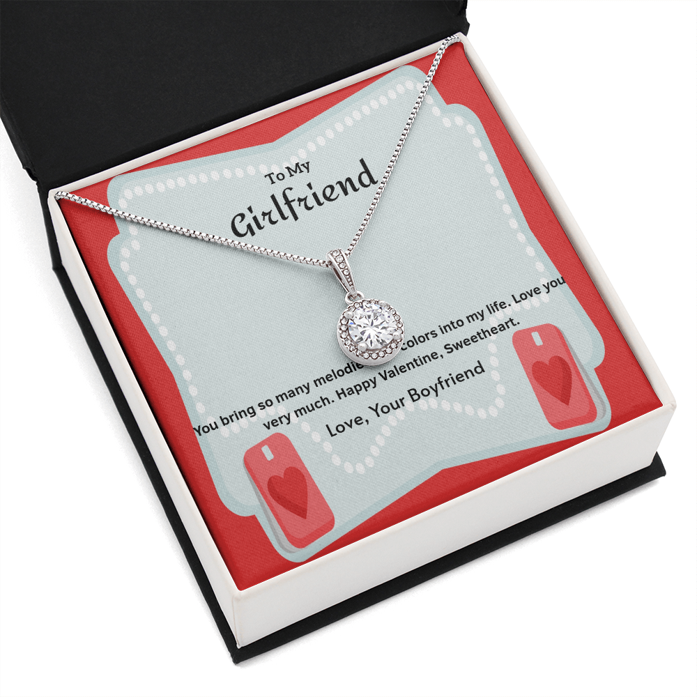 To My Girlfriend Valentines Gift Melodies and Colors in Life Eternal Union Necklace-Express Your Love Gifts