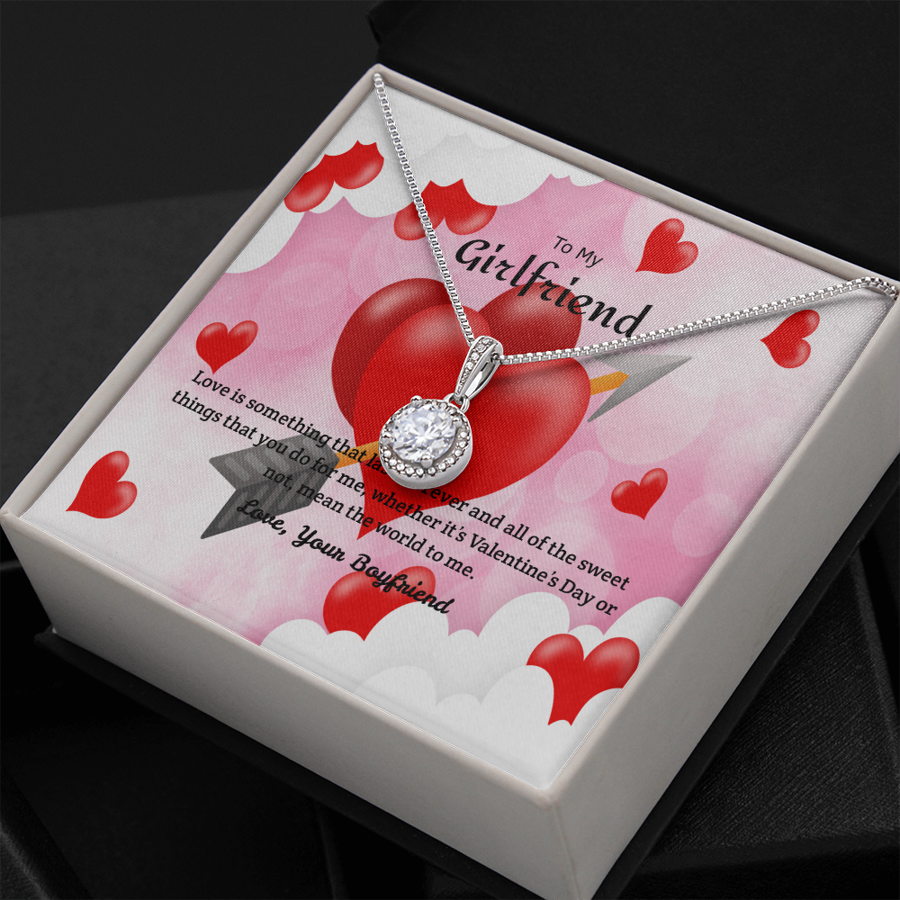 To My Girlfriend Valentines Gift You Mean the World to Me Eternal Union Necklace-Express Your Love Gifts