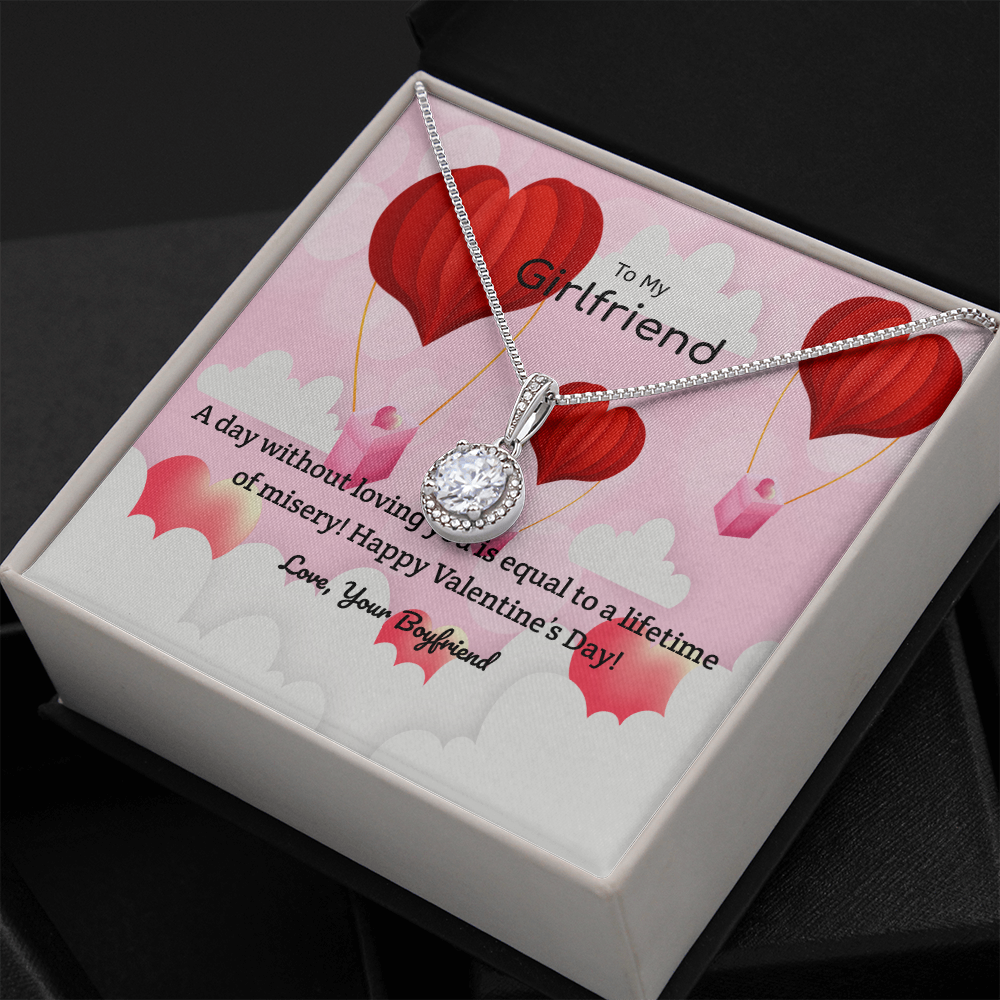To My Girlfriend Valentines Gift A Day Without Loving You Hot Air Balloon Eternal Union Necklace-Express Your Love Gifts