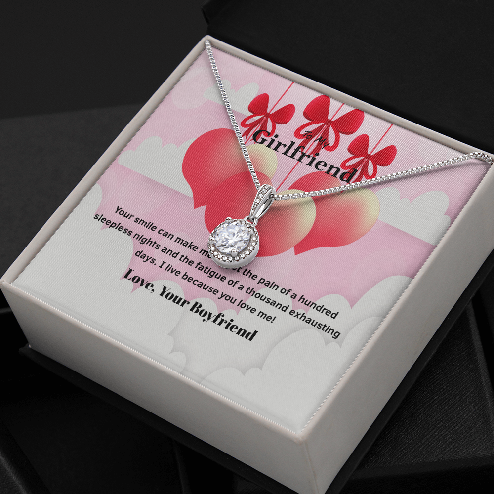 To My Girlfriend Valentines Gift Your Smile Makes Me Forget Eternal Union Necklace-Express Your Love Gifts