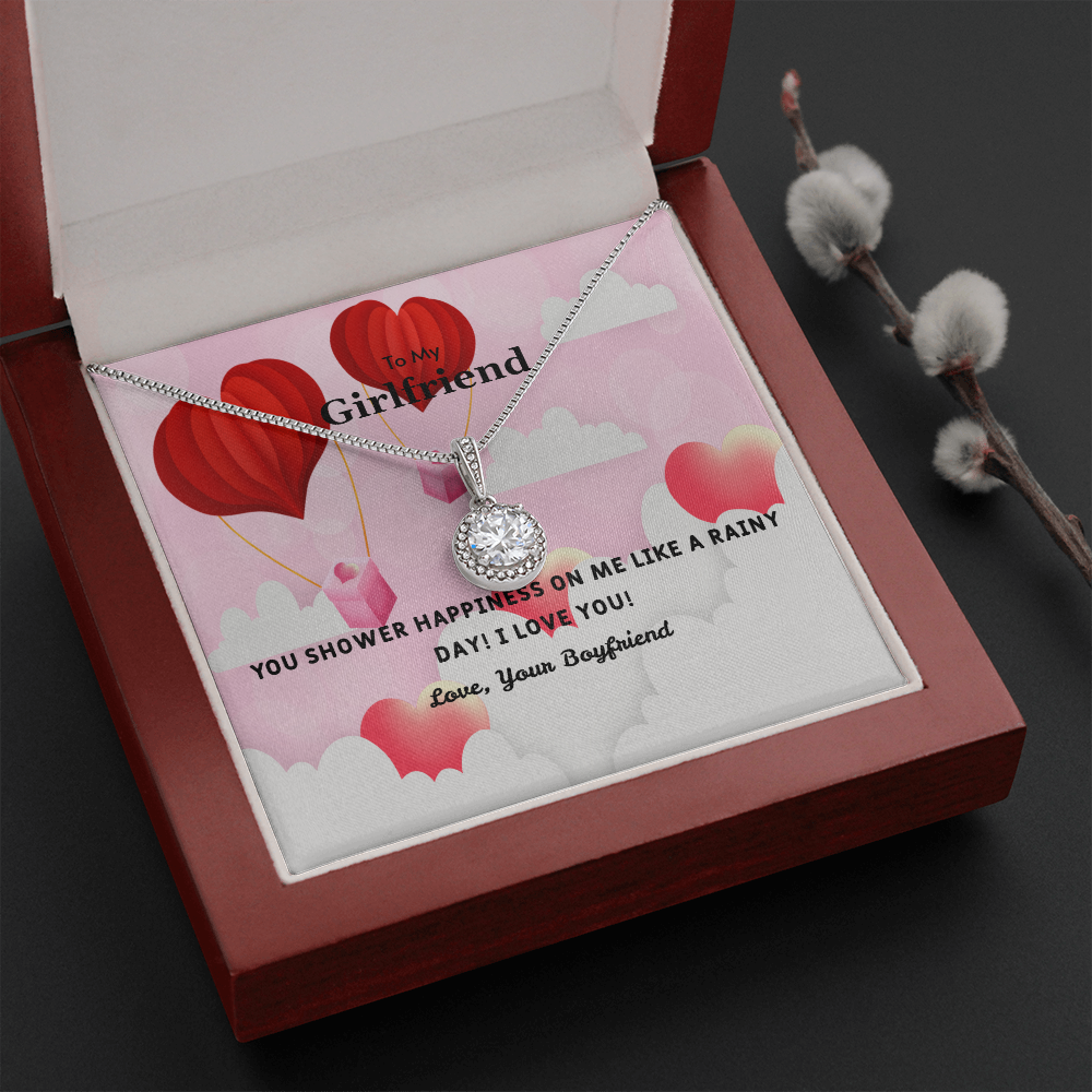 To My Girlfriend Valentines Gift You Shower Happiness on Me Hot Air Balloon Eternal Union Necklace-Express Your Love Gifts