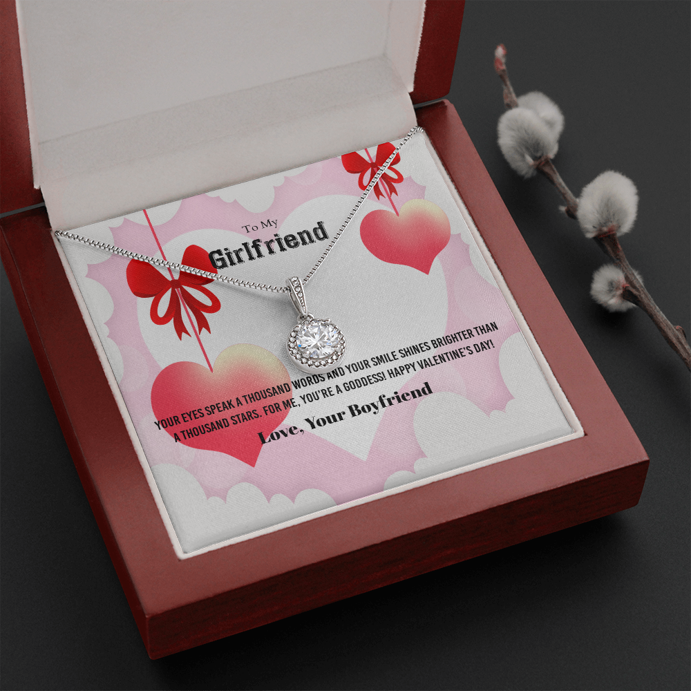 To My Girlfriend Valentines Gift Your Eyes Speak a Thousand Word Eternal Union Necklace-Express Your Love Gifts