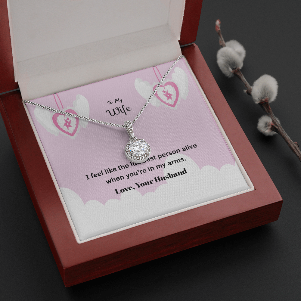 Wife Valentines Gift Luckiest Person Alive Eternal Union Necklace-Express Your Love Gifts