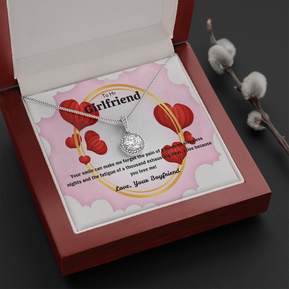 To My Girlfriend Valentines Gift Your Smile Forget the Pain Eternal Union Necklace-Express Your Love Gifts