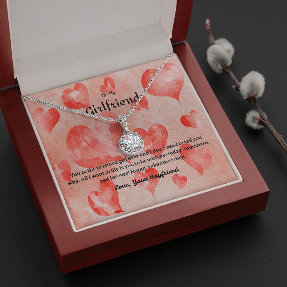 To My Girlfriend Valentines Gift Prettiest Girld Ever Eternal Union Necklace-Express Your Love Gifts