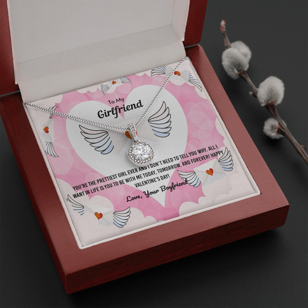To My Girlfriend Valentines Gift Prettiest Girl Ever Eternal Union Necklace-Express Your Love Gifts