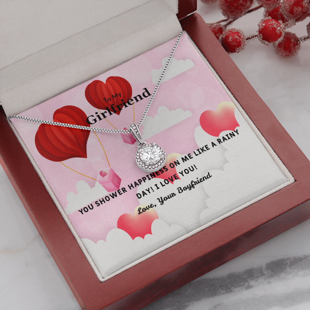 To My Girlfriend Valentines Gift You Shower Happiness on Me Hot Air Balloon Eternal Union Necklace-Express Your Love Gifts