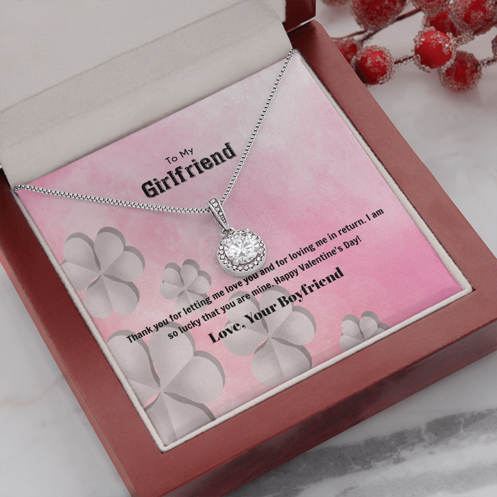 To My Girlfriend Valentines Gift Lucky That You Are Mine Eternal Union Necklace-Express Your Love Gifts