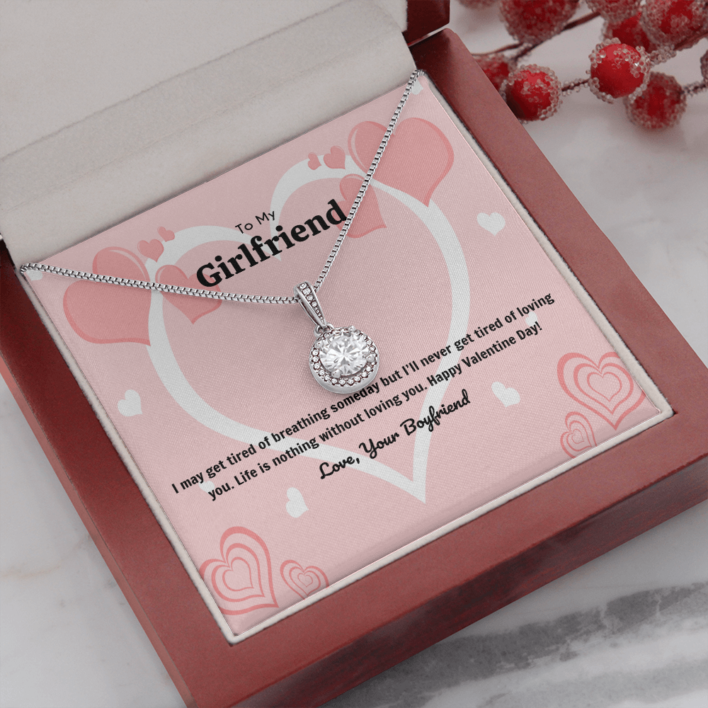 To My Girlfriend Valentines Gift Never Tired of Loving You Eternal Union Necklace-Express Your Love Gifts