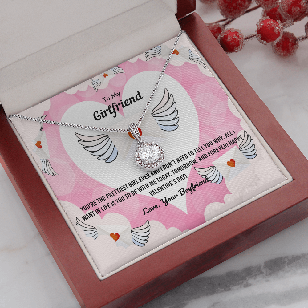 To My Girlfriend Valentines Gift Prettiest Girl Ever Eternal Union Necklace-Express Your Love Gifts