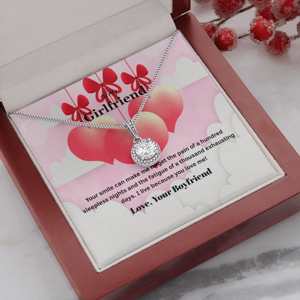 To My Girlfriend Valentines Gift Your Smile Makes Me Forget Eternal Union Necklace-Express Your Love Gifts
