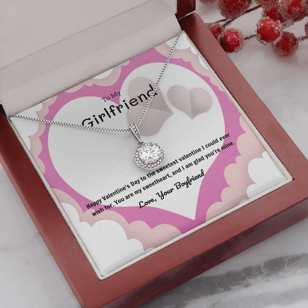 To My Girlfriend Valentines Gift Glad You're MineEternal Union Necklace-Express Your Love Gifts