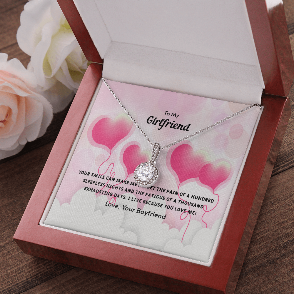 To My Girlfriend Valentines Gift Your Smile Forgets Sleepless Nights Eternal Union Necklace-Express Your Love Gifts