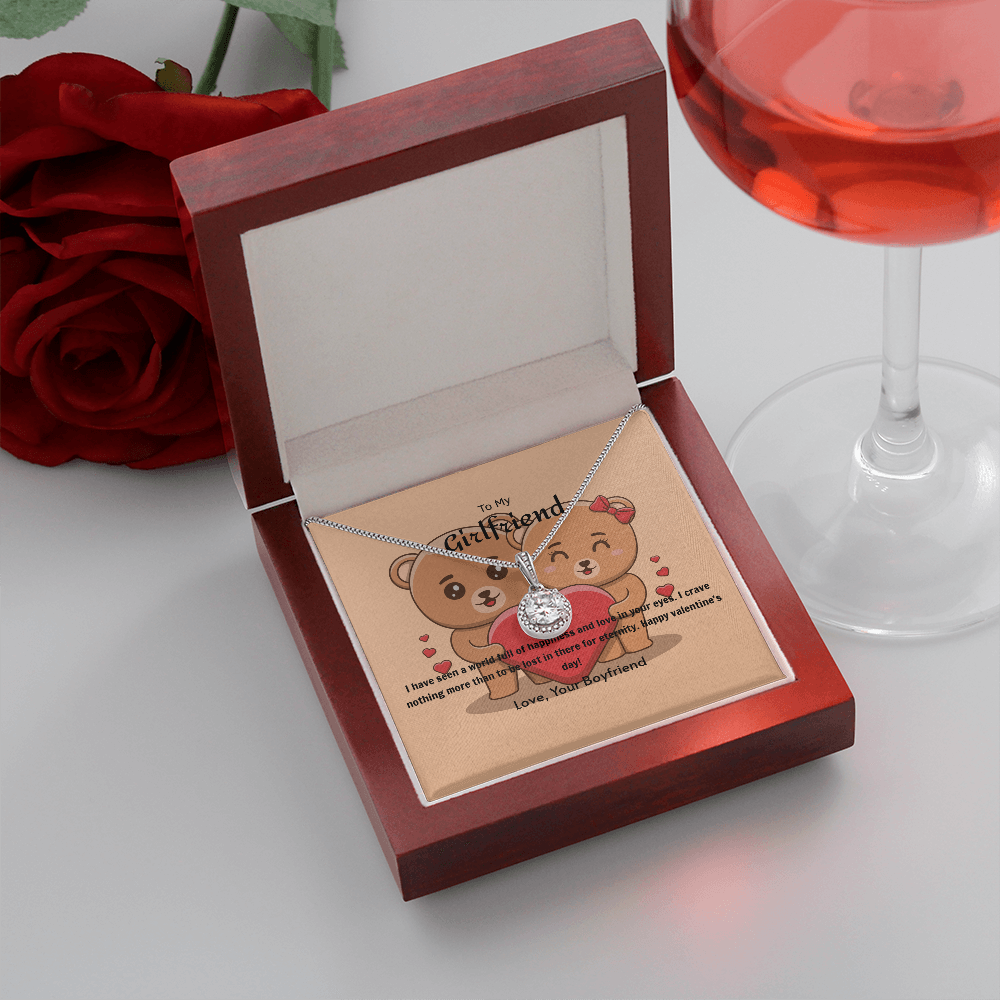 To My Girlfriend Valentines Gift World Full of Happiness Eternal Union Necklace-Express Your Love Gifts