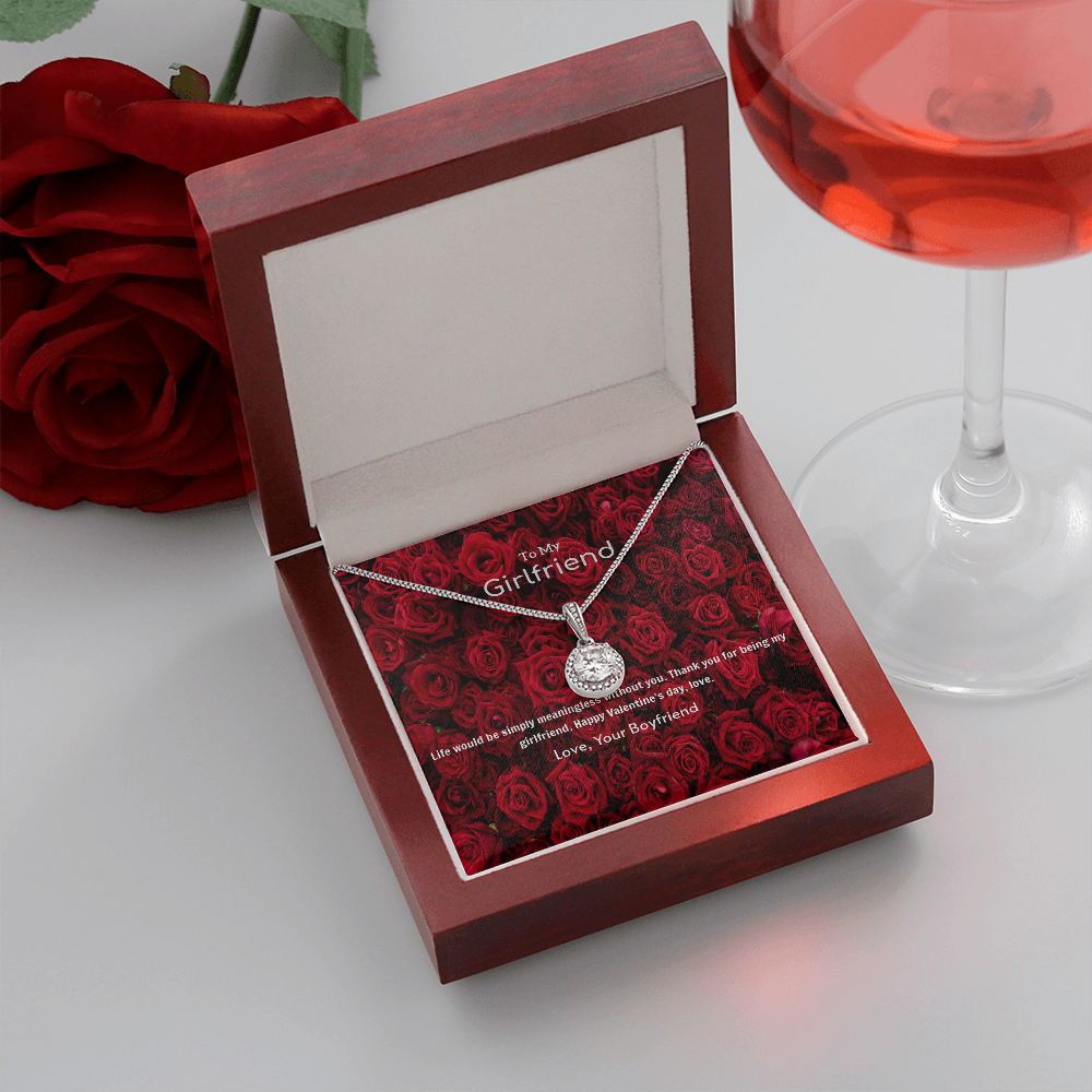 To My Girlfriend Valentines Gift Life is Meaningless Without You Eternal Union Necklace-Express Your Love Gifts