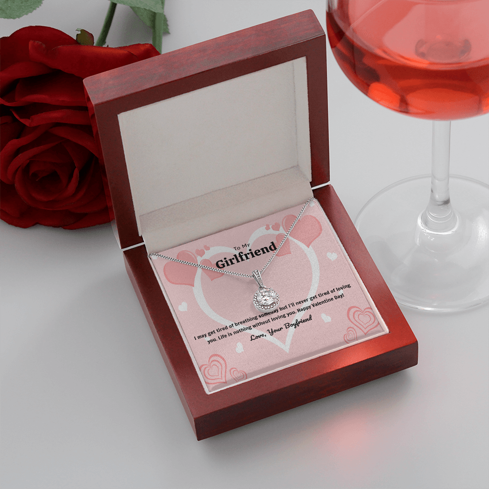 To My Girlfriend Valentines Gift Never Tired of Loving You Eternal Union Necklace-Express Your Love Gifts