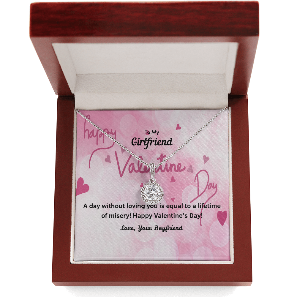 To My Girlfriend Valentines Gift A Day Without Loving You Hearts Eternal Union Necklace-Express Your Love Gifts