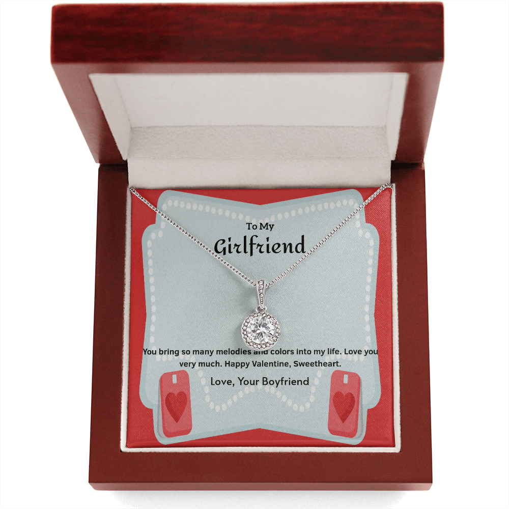 To My Girlfriend Valentines Gift Melodies and Colors in Life Eternal Union Necklace-Express Your Love Gifts