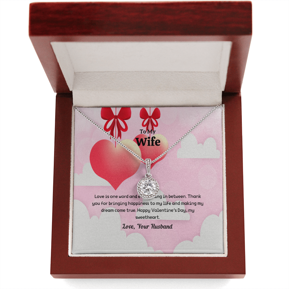 Wife Valentines Gift Love is One Word Eternal Union Necklace-Express Your Love Gifts