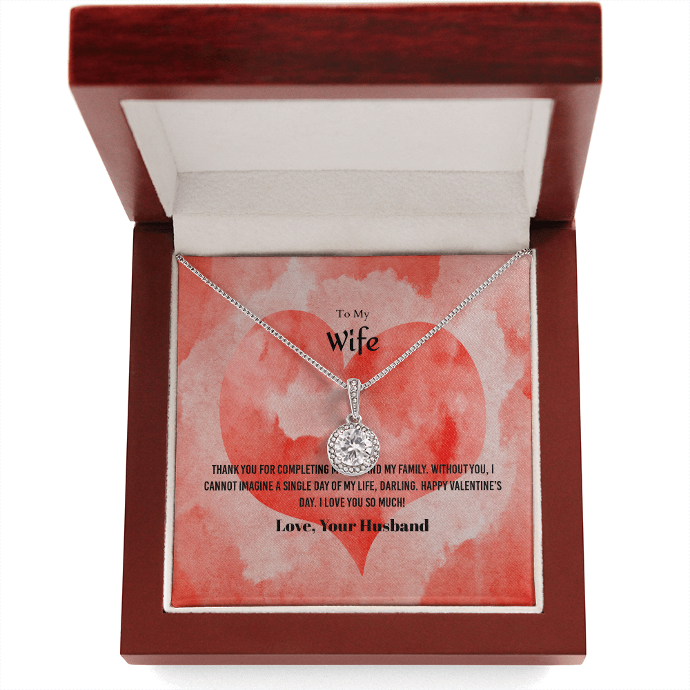Wife Valentines Gift Thank You For Completing My Life Eternal Union Necklace-Express Your Love Gifts