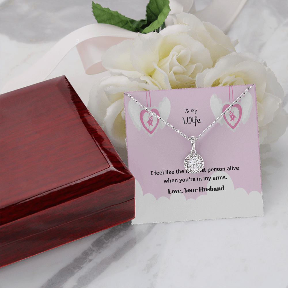 Wife Valentines Gift Luckiest Person Alive Eternal Union Necklace-Express Your Love Gifts