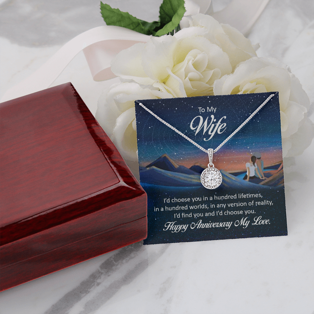 To My Wife I'd Choose You in a Hundred Lifetimes Eternal Union Necklace-Express Your Love Gifts
