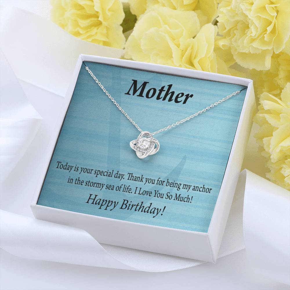 Happy Birthday Mom My Anchor Love Knot Message Card From Son Daughter Gift Anniversary Birthday Graduation-Express Your Love Gifts