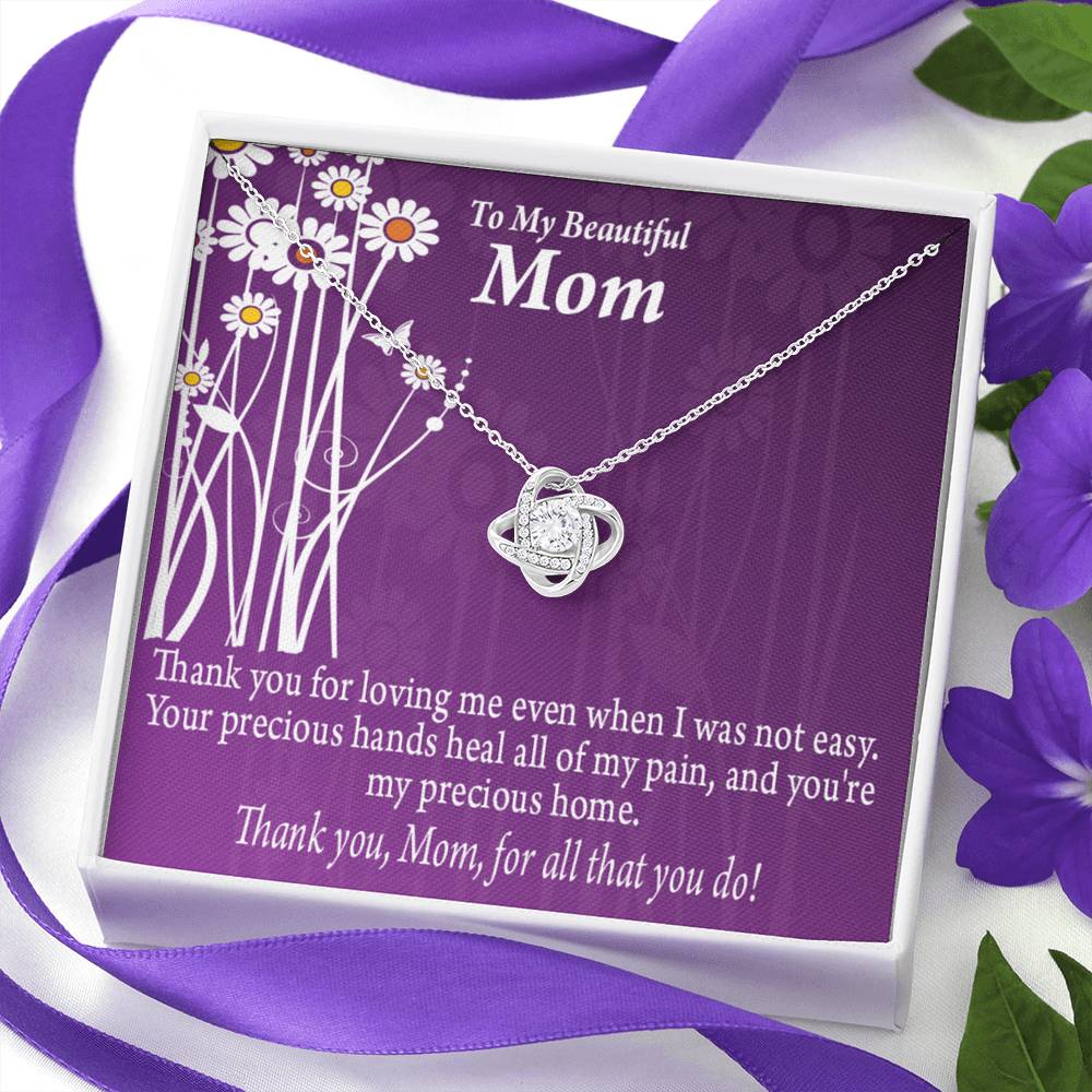 To Mom Thank You Love Knot Message Card From Son Daughter Gift Anniversary Birthday Graduation-Express Your Love Gifts