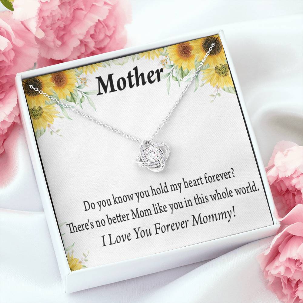 To Mom You Hold My Heart Love Knot Message Card From Son Daughter Gift Anniversary Birthday Graduation-Express Your Love Gifts