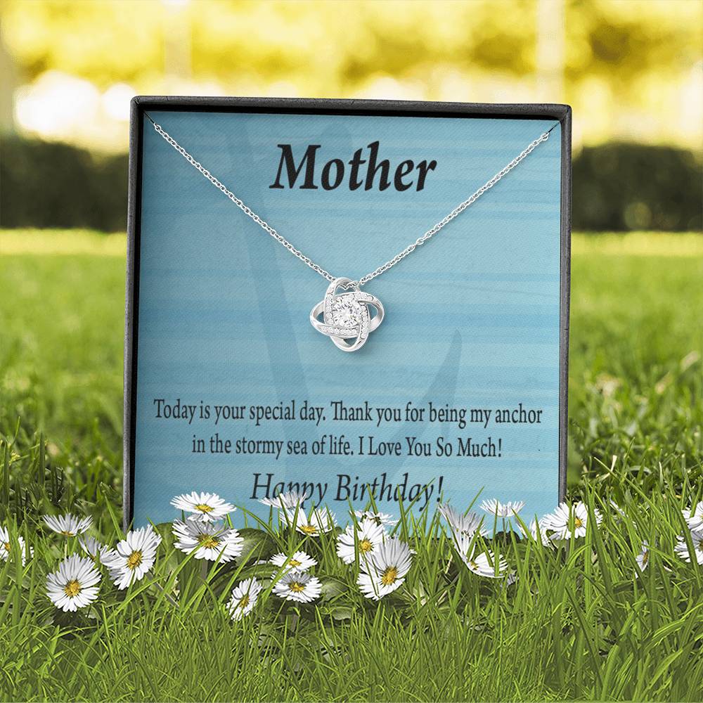Happy Birthday Mom My Anchor Love Knot Message Card From Son Daughter Gift Anniversary Birthday Graduation-Express Your Love Gifts