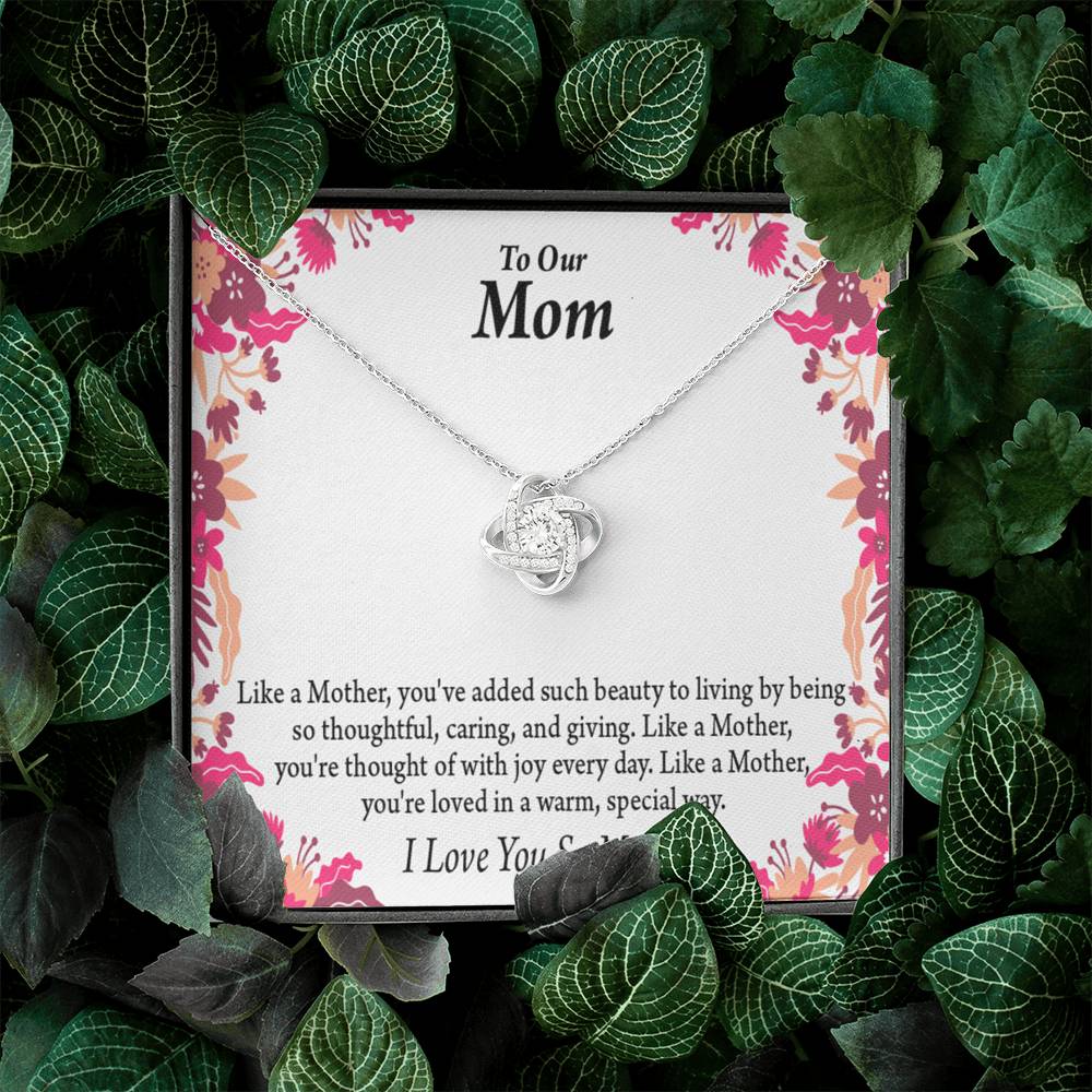Like A Mother Love Knot Message Card From Son Daughter Gift Anniversary Birthday Graduation-Express Your Love Gifts