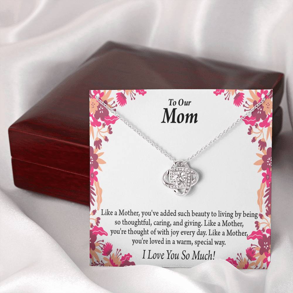 Like A Mother Love Knot Message Card From Son Daughter Gift Anniversary Birthday Graduation-Express Your Love Gifts