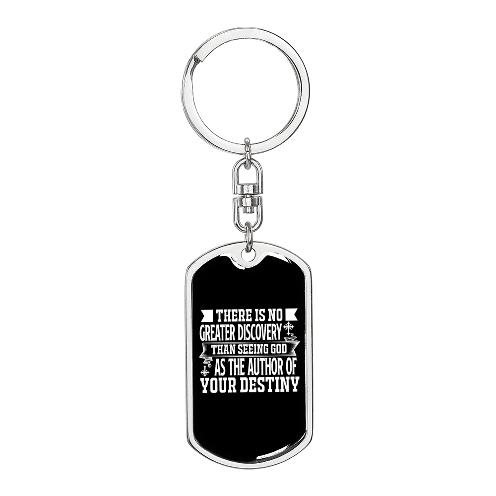 Author Of Destiny Keychain Stainless Steel or 18k Gold Dog Tag Keyring-Express Your Love Gifts