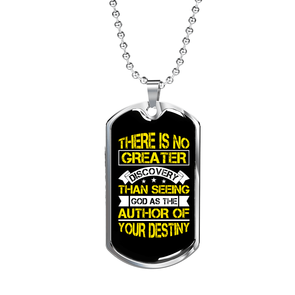 Author Of Your Destiny Necklace Stainless Steel or 18k Gold Dog Tag 24" Chain-Express Your Love Gifts