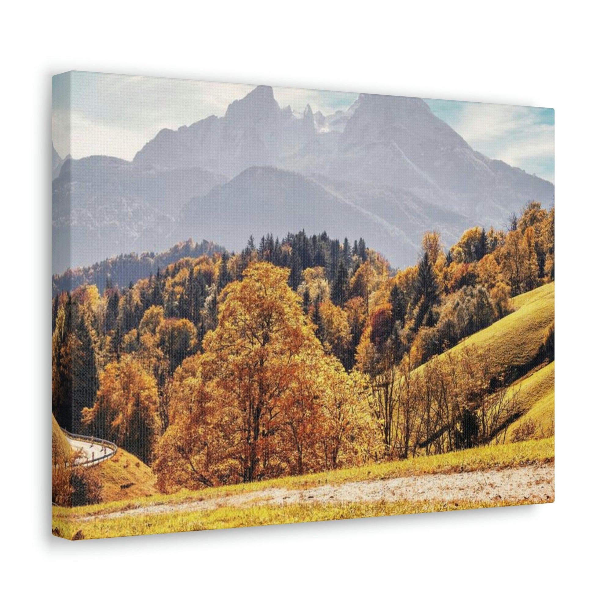 Autumn Fall Scene Beautiful Stunning Autumn Landscape Beauty Nature Scene Vivid Atmospheric Nature Wall Art Ready to Hang Unframed-Express Your Love Gifts