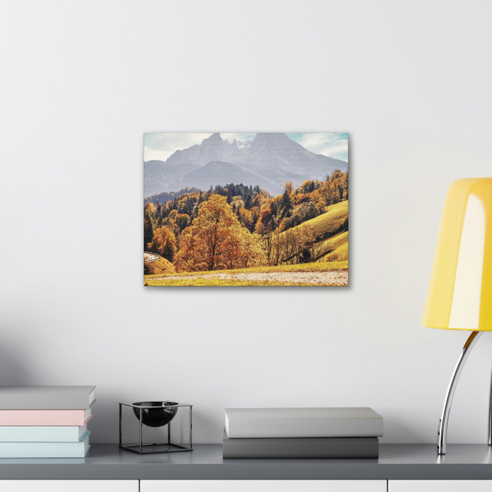 Autumn Fall Scene Beautiful Stunning Autumn Landscape Beauty Nature Scene Vivid Atmospheric Nature Wall Art Ready to Hang Unframed-Express Your Love Gifts