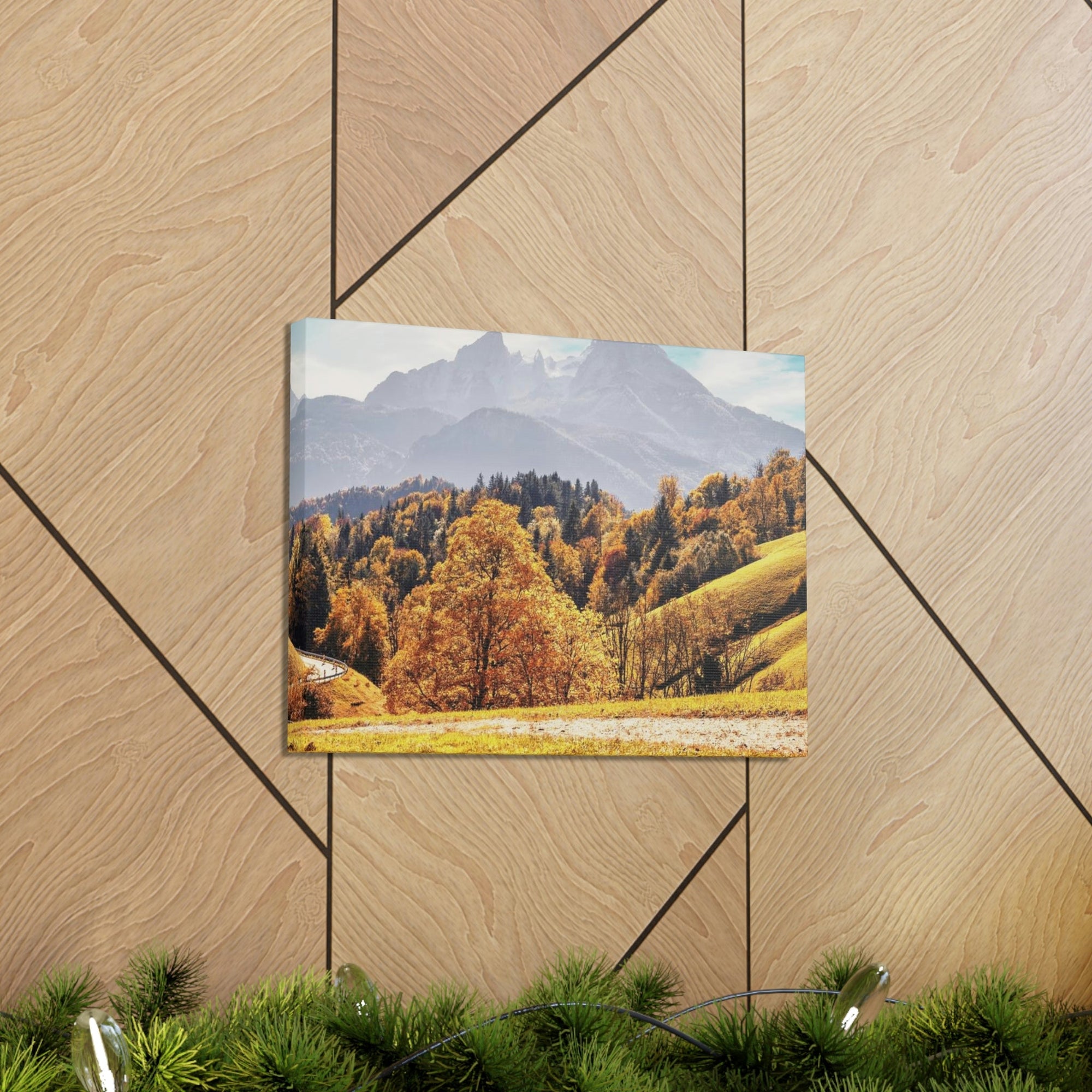 Autumn Fall Scene Beautiful Stunning Autumn Landscape Beauty Nature Scene Vivid Atmospheric Nature Wall Art Ready to Hang Unframed-Express Your Love Gifts