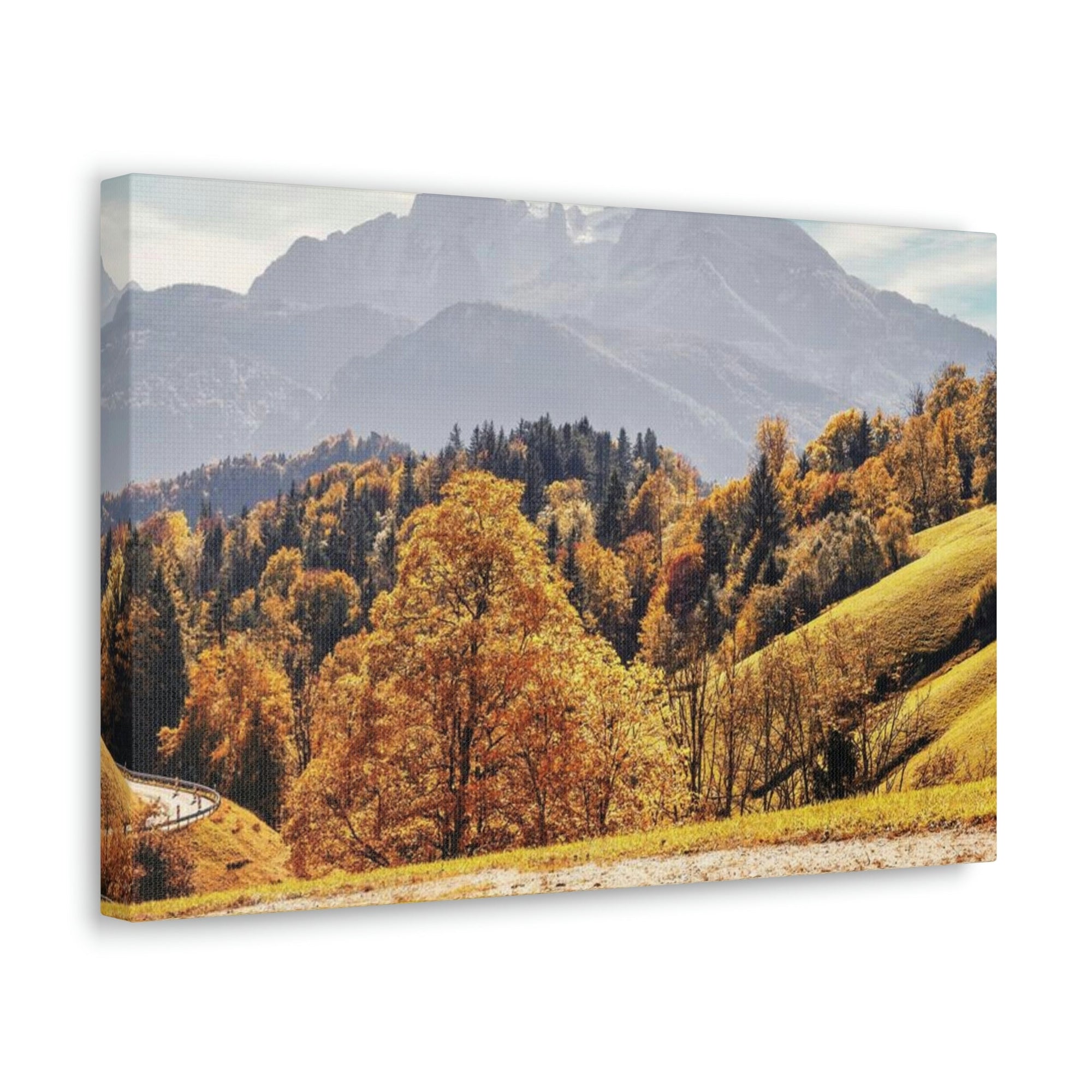 Autumn Fall Scene Beautiful Stunning Autumn Landscape Beauty Nature Scene Vivid Atmospheric Nature Wall Art Ready to Hang Unframed-Express Your Love Gifts