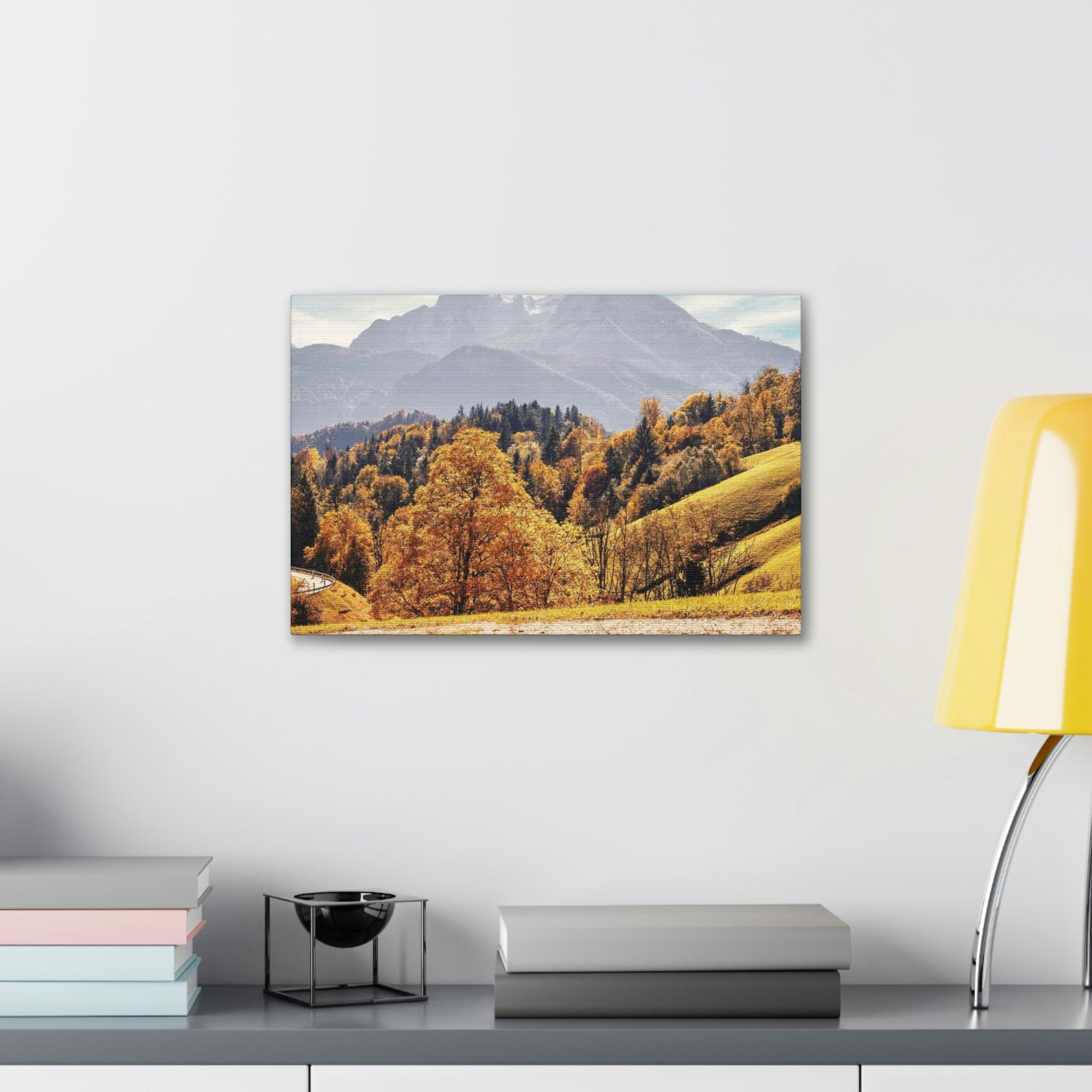 Autumn Fall Scene Beautiful Stunning Autumn Landscape Beauty Nature Scene Vivid Atmospheric Nature Wall Art Ready to Hang Unframed-Express Your Love Gifts