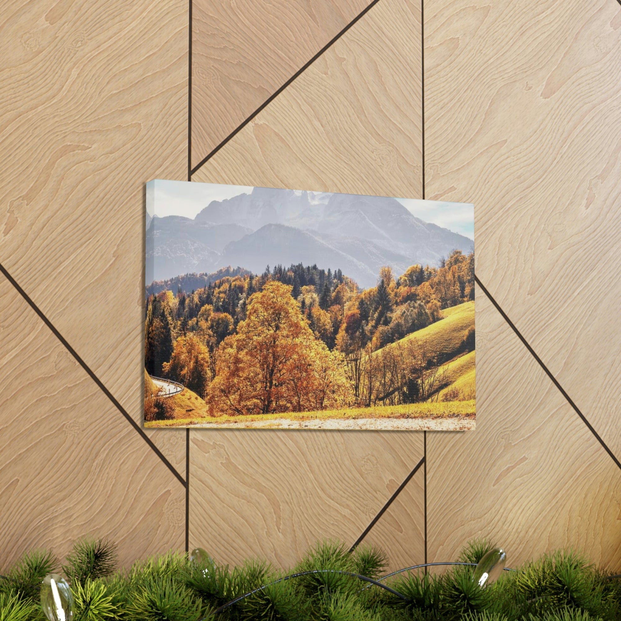 Autumn Fall Scene Beautiful Stunning Autumn Landscape Beauty Nature Scene Vivid Atmospheric Nature Wall Art Ready to Hang Unframed-Express Your Love Gifts