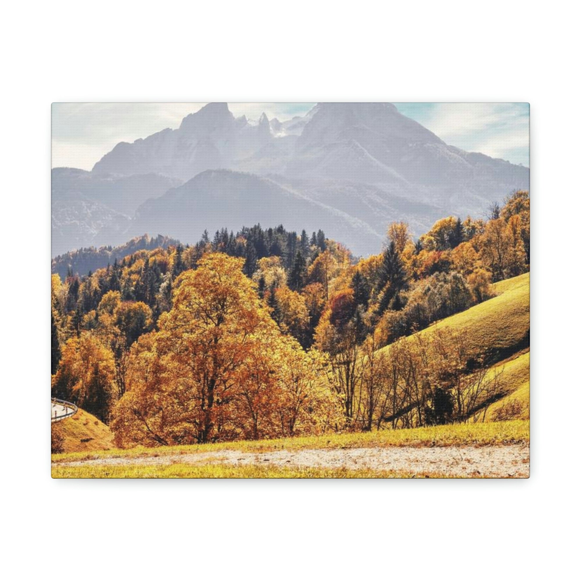 Autumn Fall Scene Beautiful Stunning Autumn Landscape Beauty Nature Scene Vivid Atmospheric Nature Wall Art Ready to Hang Unframed-Express Your Love Gifts