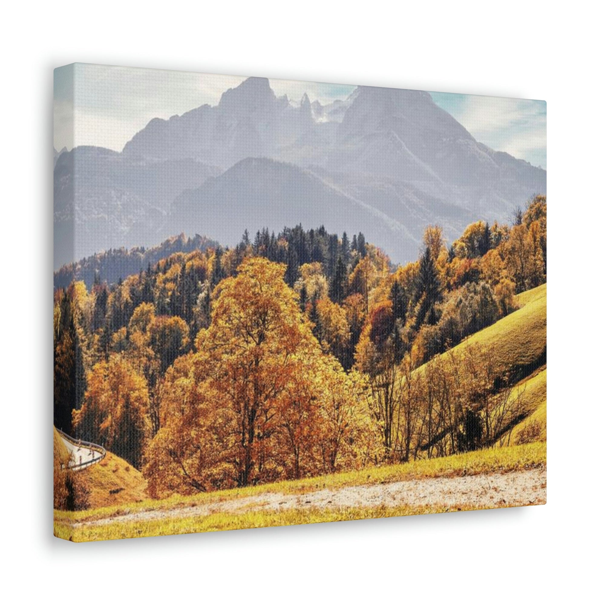 Autumn Fall Scene Beautiful Stunning Autumn Landscape Beauty Nature Scene Vivid Atmospheric Nature Wall Art Ready to Hang Unframed-Express Your Love Gifts