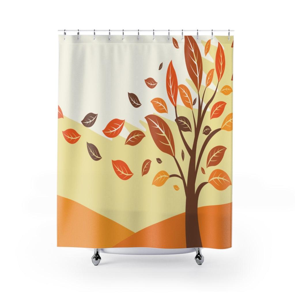 Autumn Falling Leaves Stylish Design 71&quot; x 74&quot; Elegant Waterproof Shower Curtain for a Spa-like Bathroom Paradise Exceptional Craftsmanship-Express Your Love Gifts