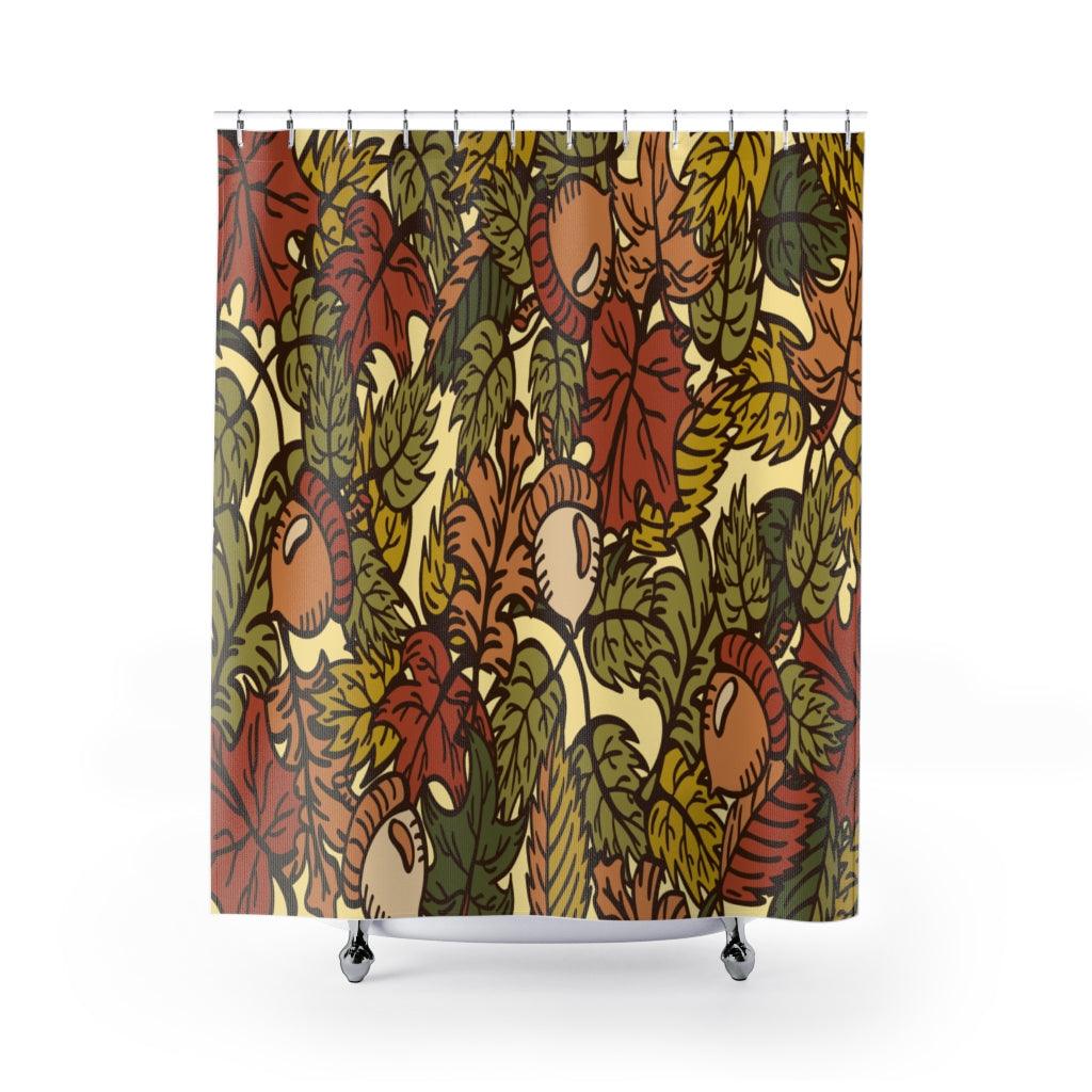 Autumn Leaves Vector Stylish Design 71" x 74" Elegant Waterproof Shower Curtain for a Spa-like Bathroom Paradise Exceptional Craftsmanship-Express Your Love Gifts