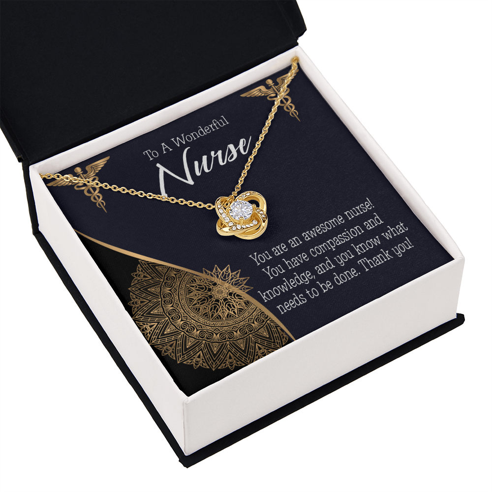 Awesome Nurse Healthcare Medical Worker Nurse Appreciation Gift Infinity Knot Necklace Message Card-Express Your Love Gifts