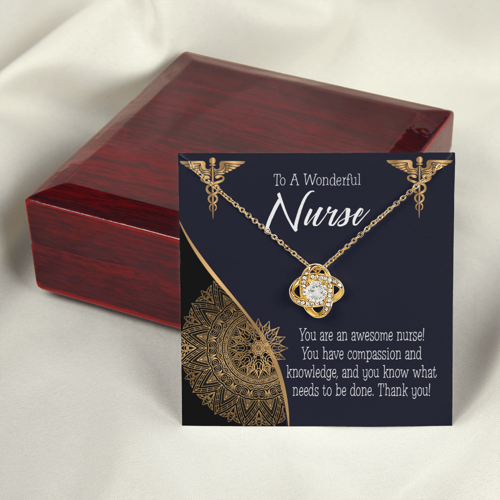 Awesome Nurse Healthcare Medical Worker Nurse Appreciation Gift Infinity Knot Necklace Message Card-Express Your Love Gifts