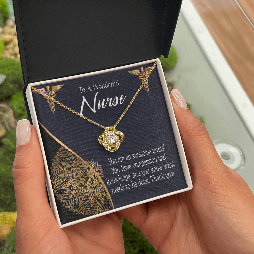 Awesome Nurse Healthcare Medical Worker Nurse Appreciation Gift Infinity Knot Necklace Message Card-Express Your Love Gifts