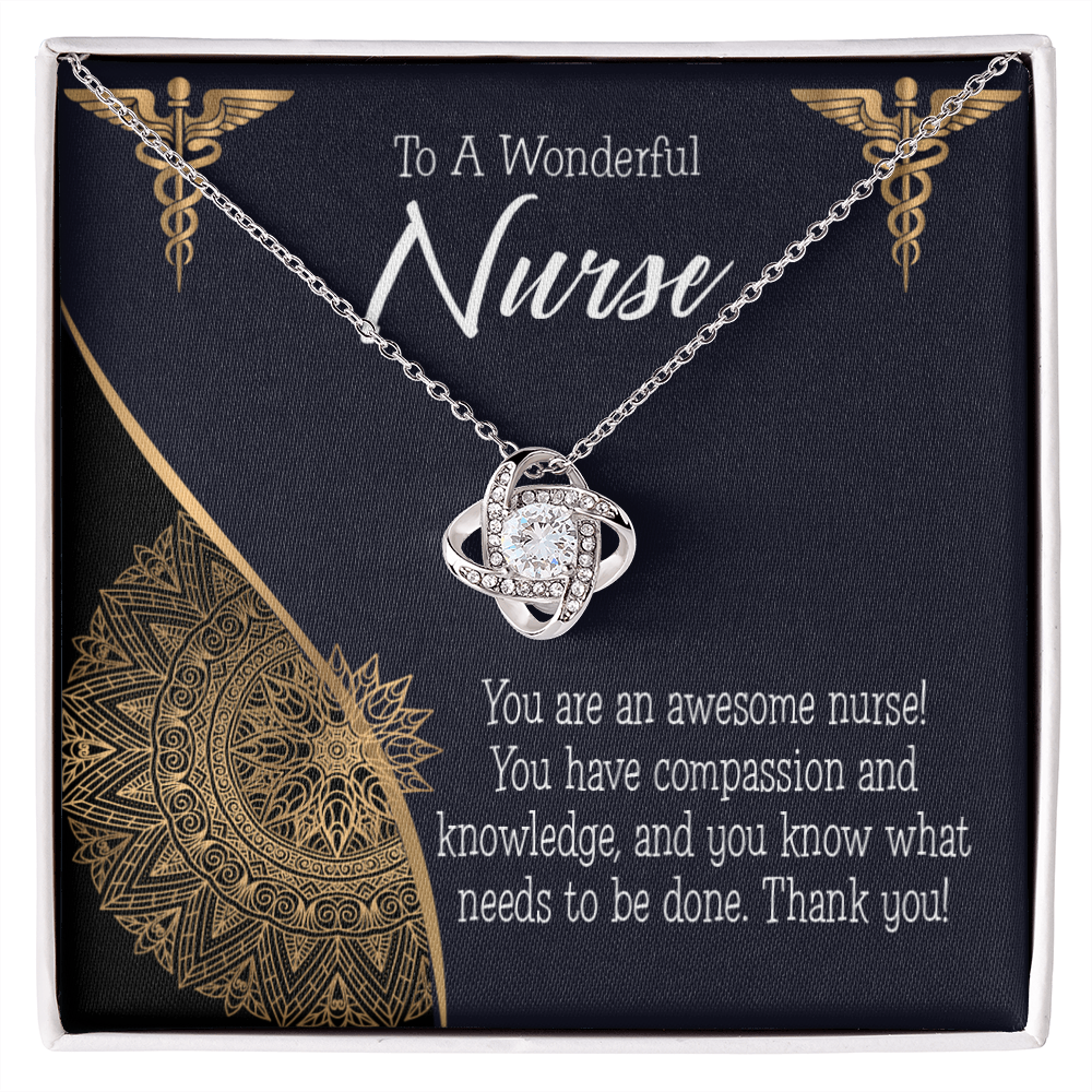 Awesome Nurse Healthcare Medical Worker Nurse Appreciation Gift Infinity Knot Necklace Message Card-Express Your Love Gifts